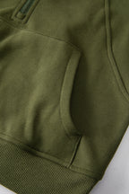 Phalaenopsis Zip Up Stand Collar Ribbed Thumbhole Sleeve Sweatshirt