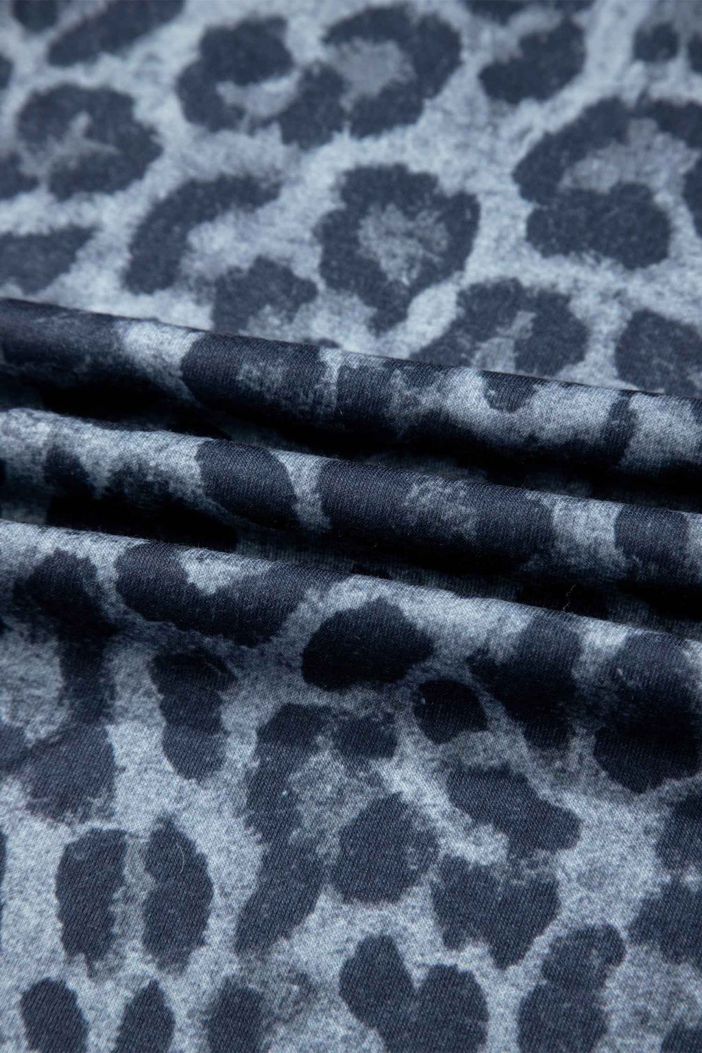 Gray Wild Leopard Print Frilled Detail Drawstring Wide Leg Pants