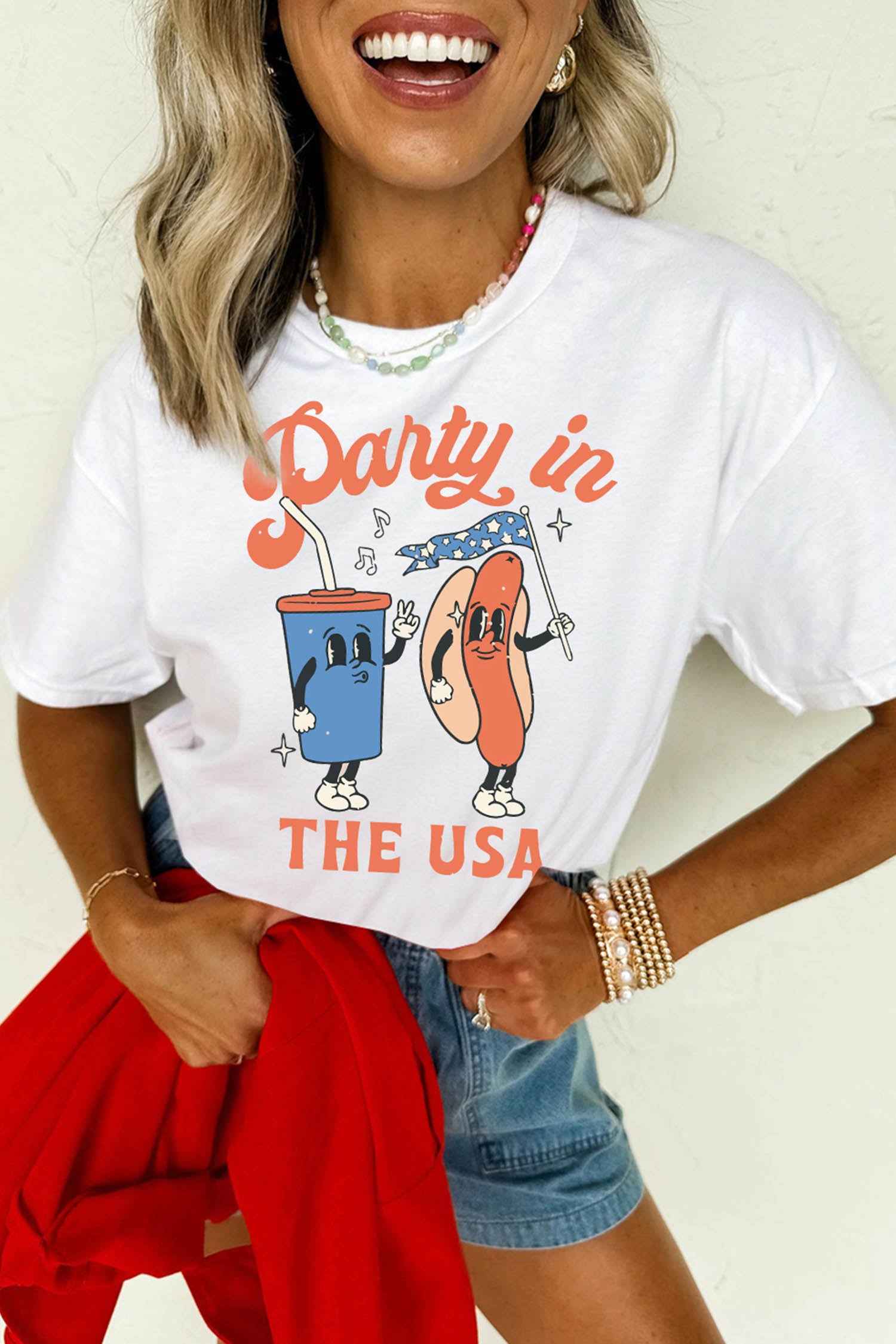 White Party In The USA Patriotic Graphic Tee