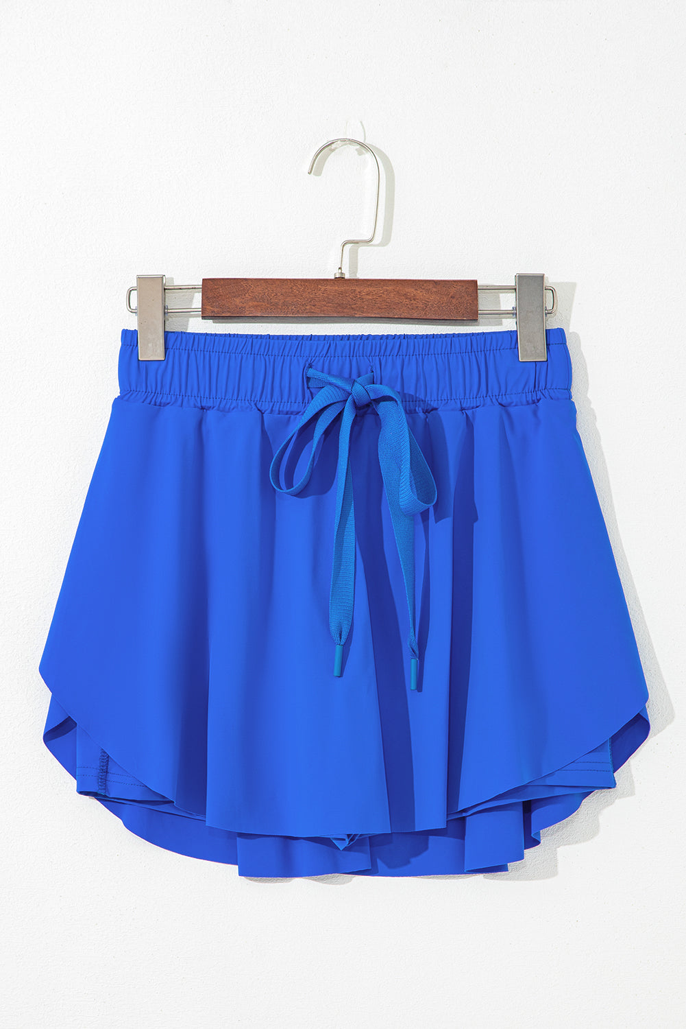 Black Drawstring High Waist Lined Tennis Skort
