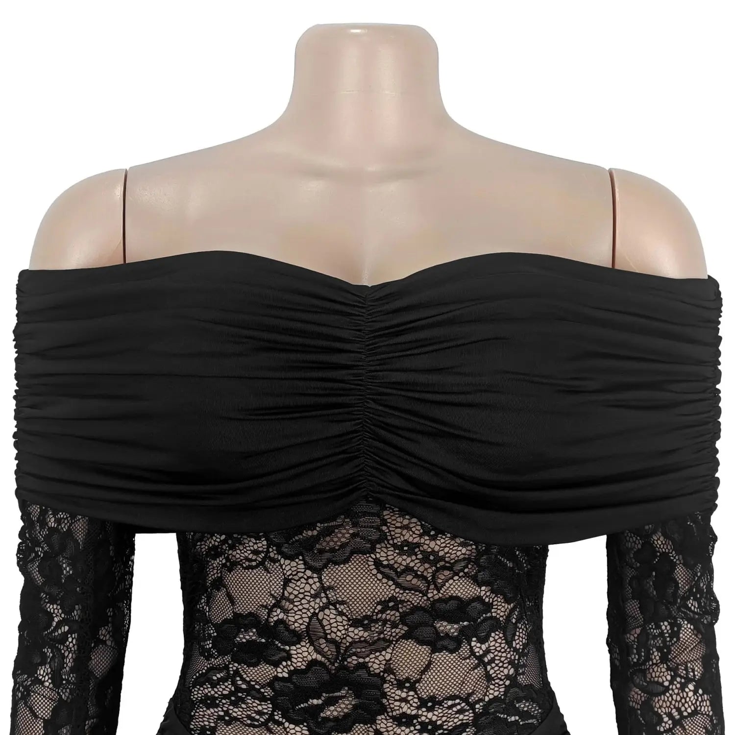 Fashion Women's Sexy One-Shoulder Lace Bodycon Dress