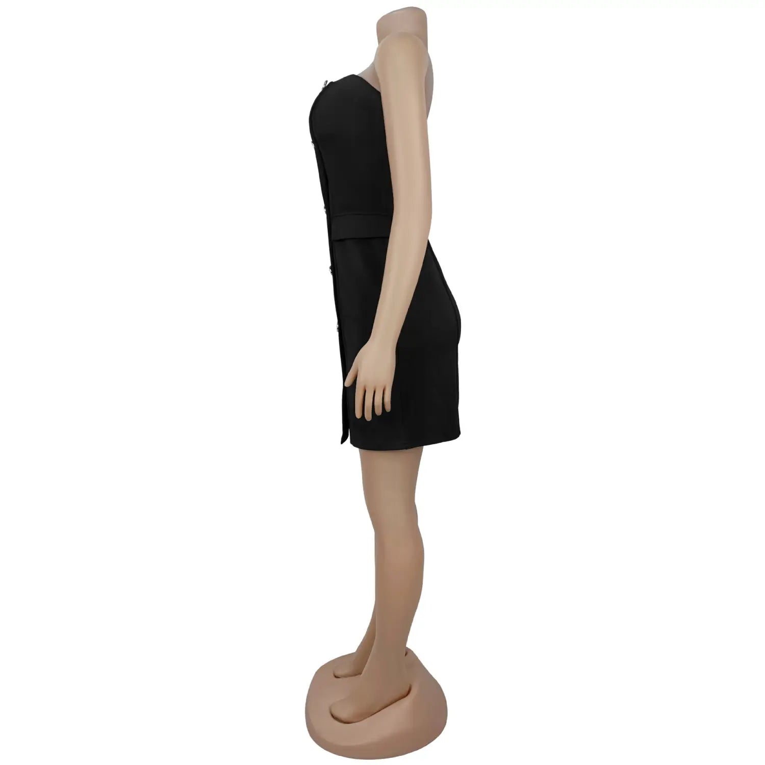 Fashion sexy strapless backless double-breasted dress for women
