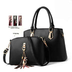 Chic Large Capacity Crossbody Bag with Cat Charm Gift Set