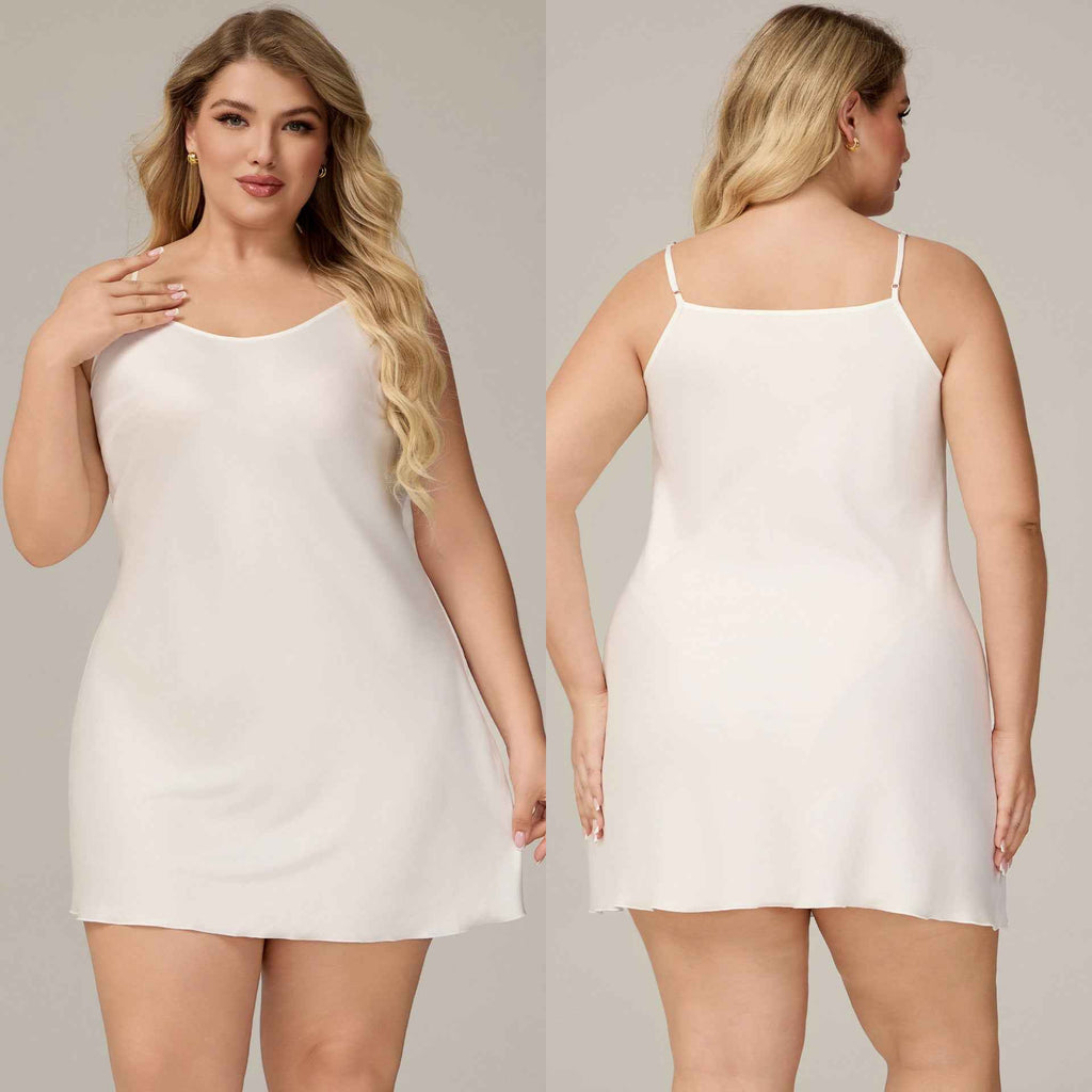 Elegant Satin Chiffon Sleepwear for Women, Summer Strap Sexy Nightdress, Simple Home Wear