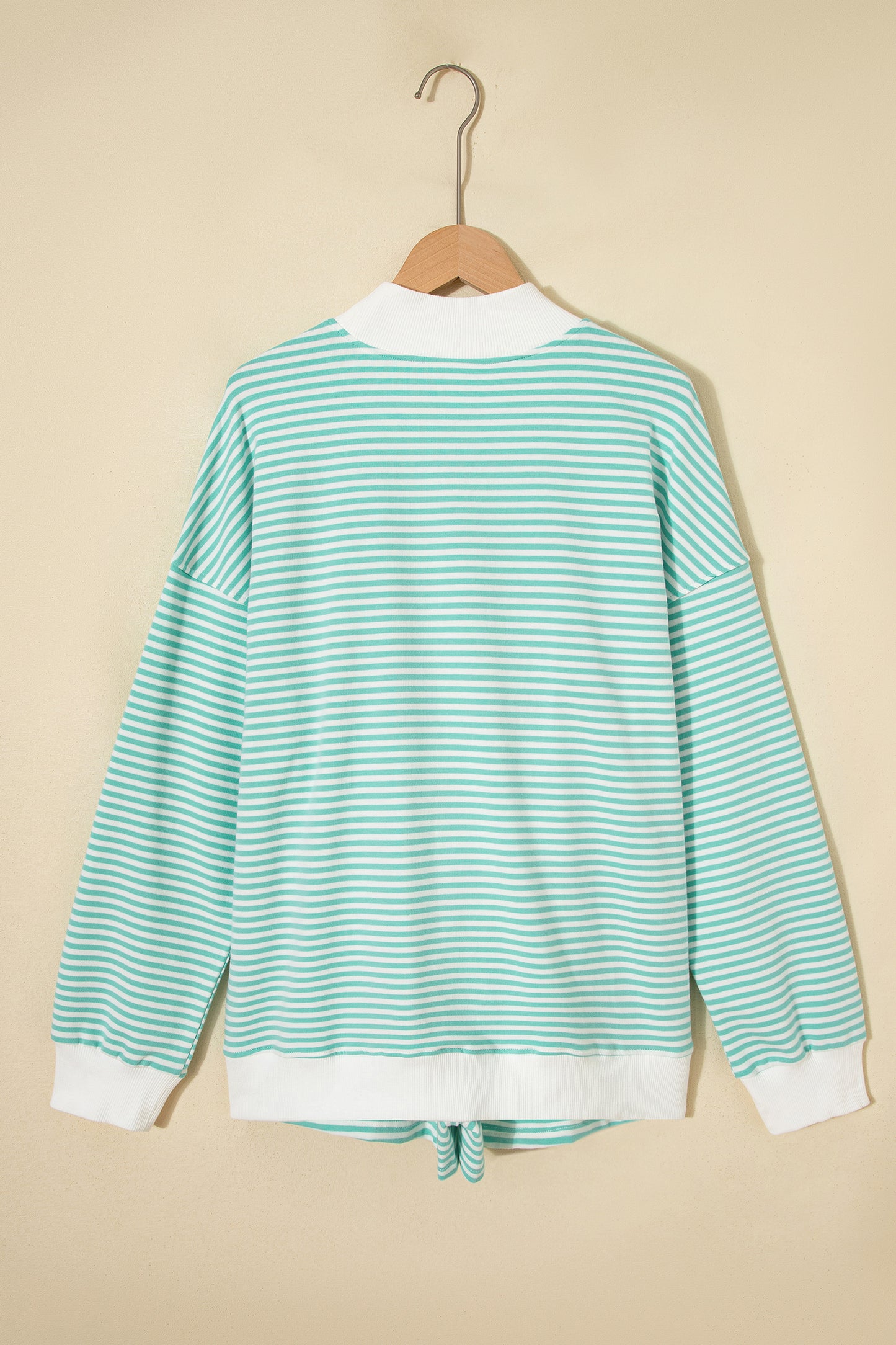 Pink Stripe Oversize Mock Neck Sweatshirt and Shorts Set