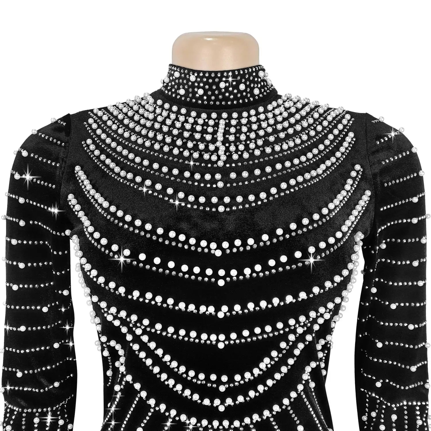 Elegant velvet embellished long sleeve dress for women fashion style casual occasion