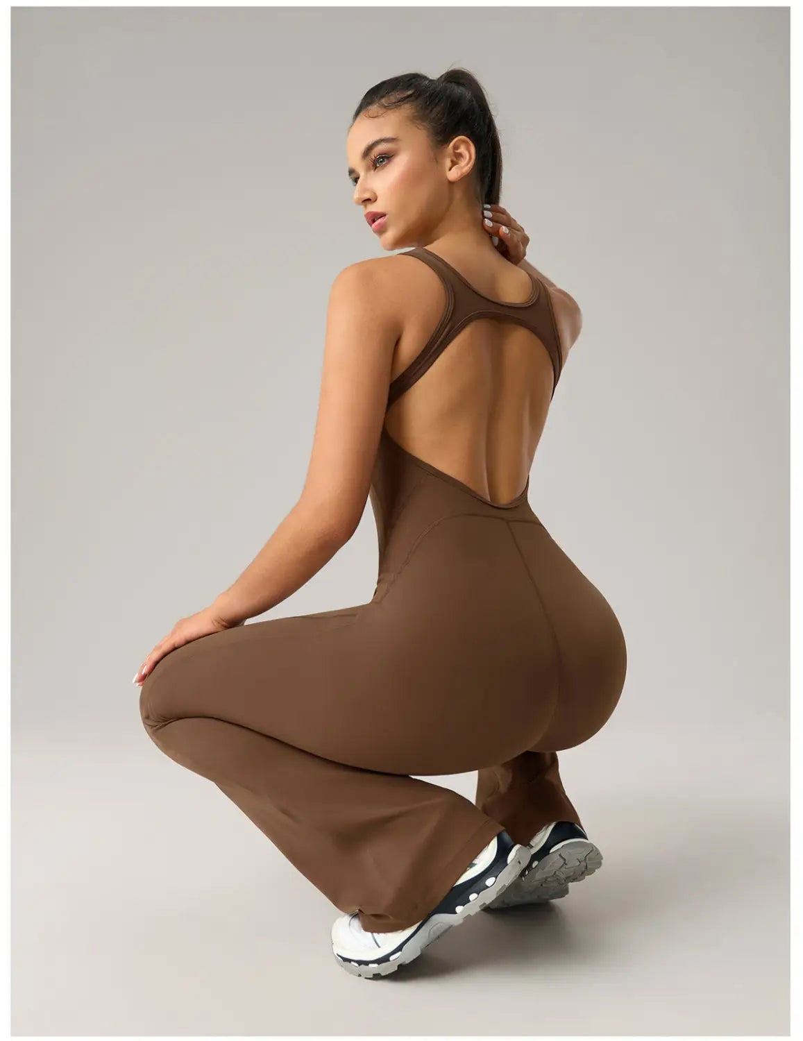 Sleek & Stylish: Women's Horn Elastic Yoga Jumpsuit