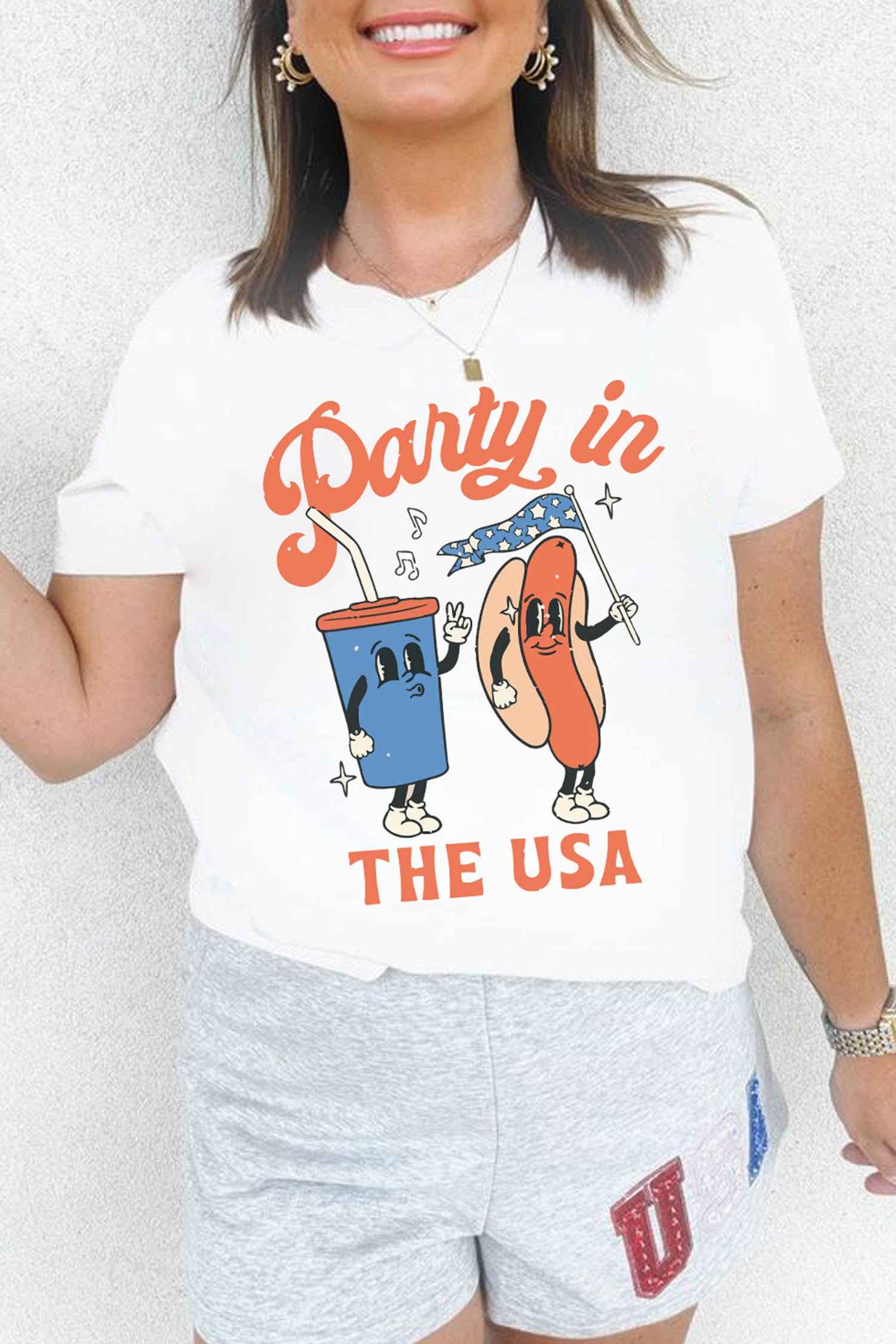 White Party In The USA Patriotic Graphic Tee