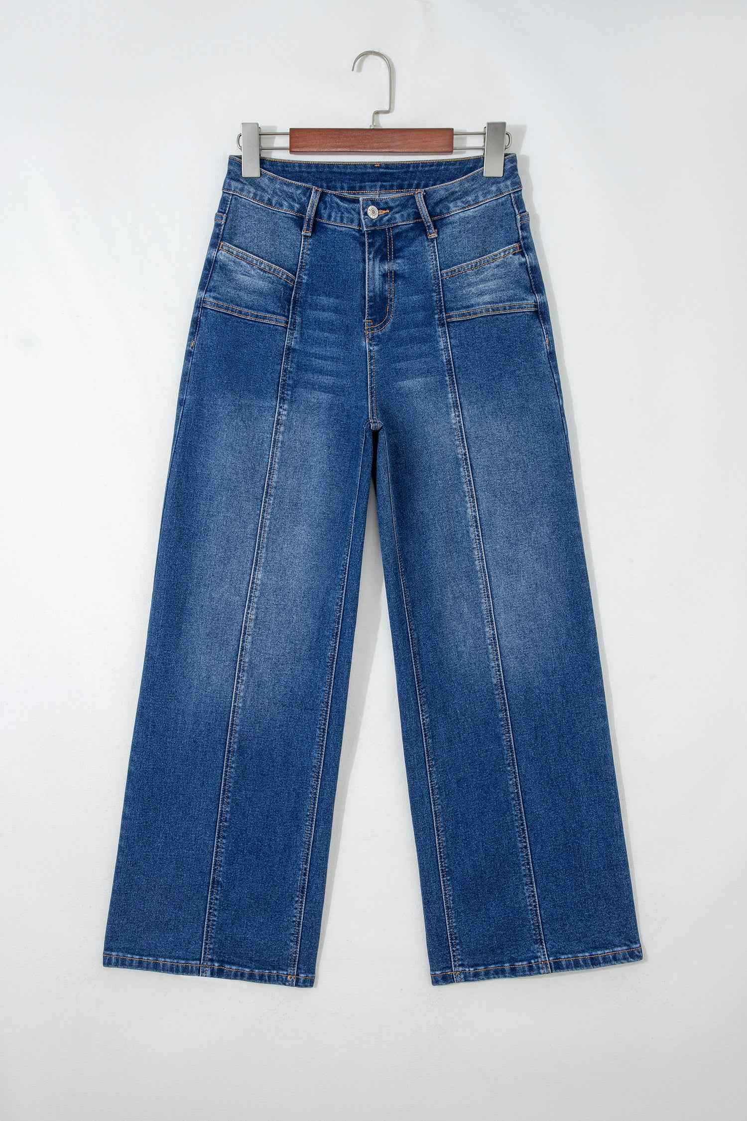 Sky Blue Tailored Seam Detail Womens Shift Jeans