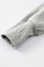 Phalaenopsis Zip Up Stand Collar Ribbed Thumbhole Sleeve Sweatshirt