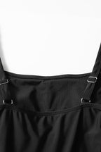 Mist Green Side Tied Adjustable Straps A Line One Piece Swim Dress