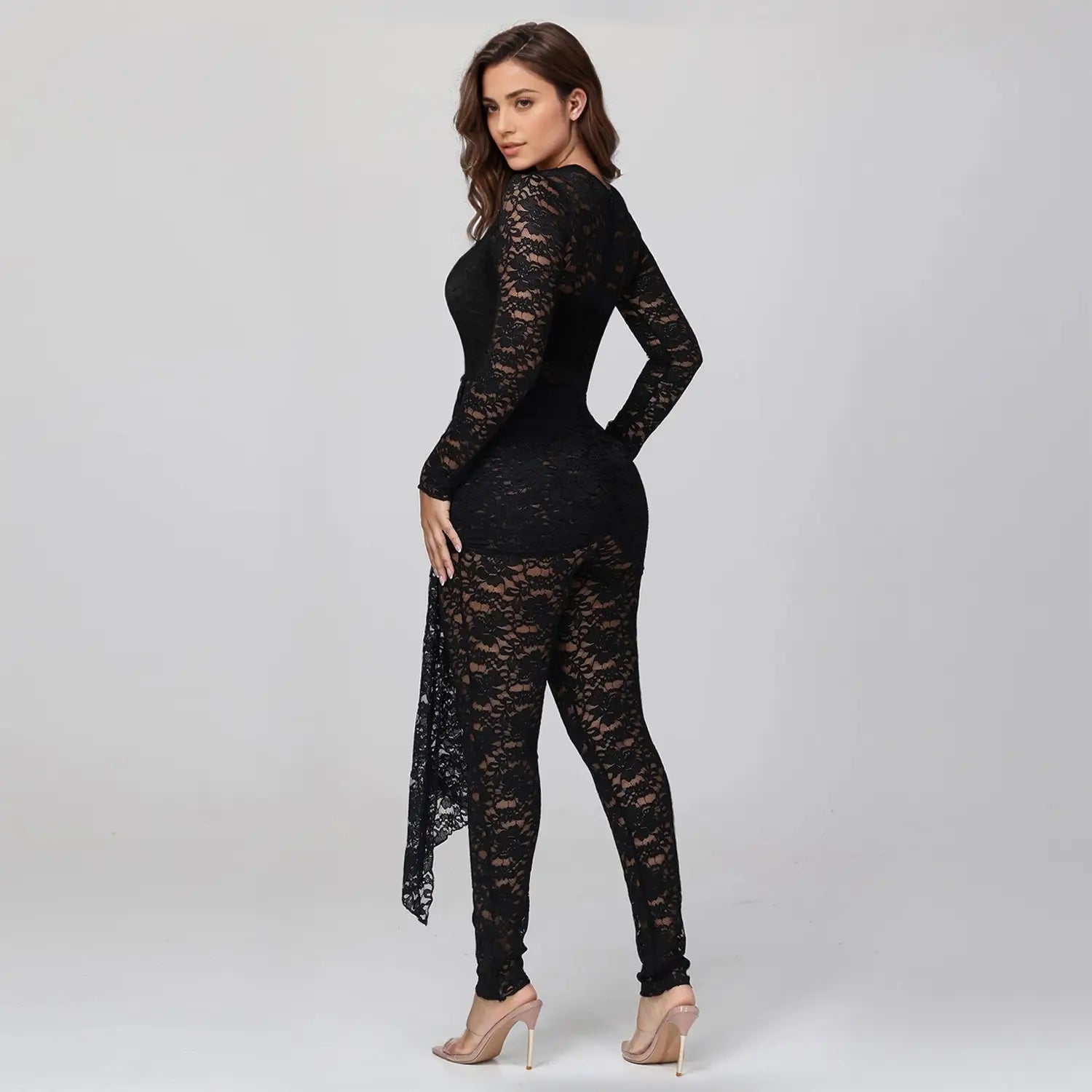 Fashion women’s sexy sheer lace jumpsuit underwear set