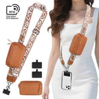 Embroidered Floral Crossbody RFID Wallet Phone Lanyard Chic