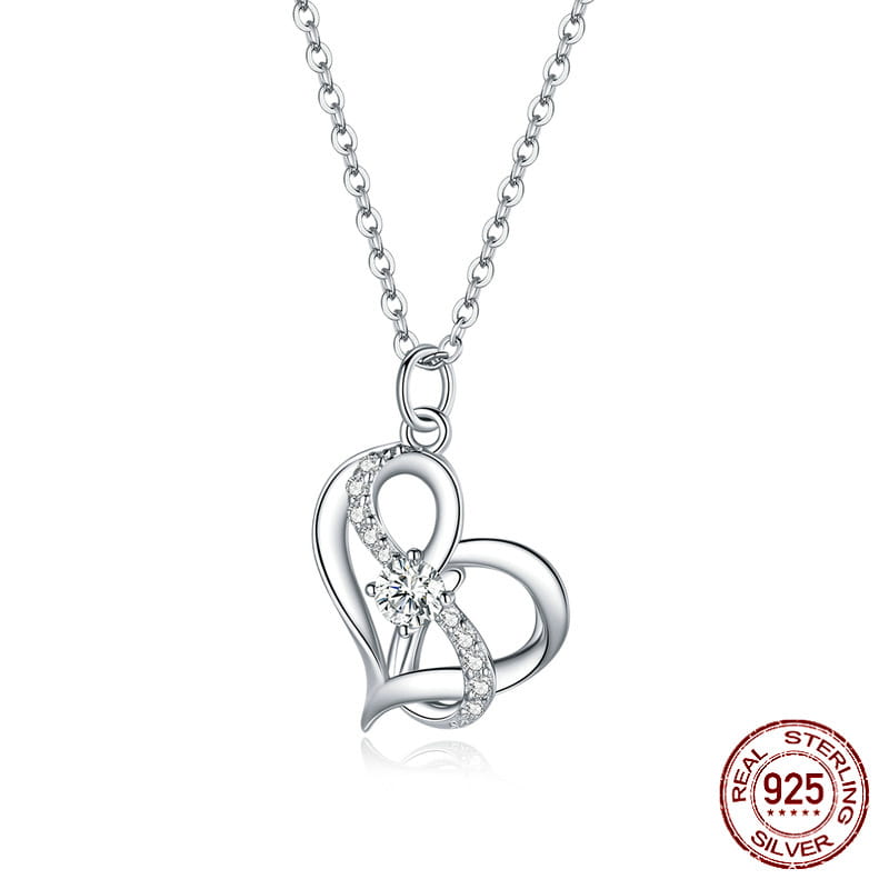 Silver s925 necklace women’s heart-shaped pendant jewelry