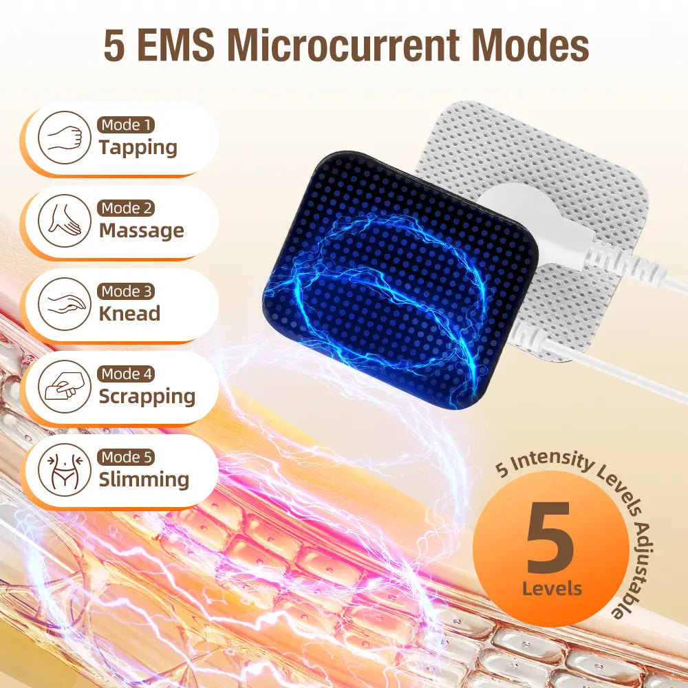 Ems body sculpting device with 5 modes rechargeable far infrared & ultrasonic fat burning slimming beauty instrument