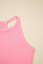 Green Slim Tank Top Elastic Waist Mini Skort 2pcs Outfit