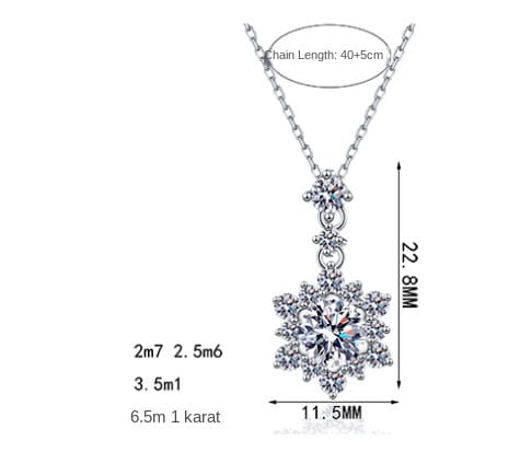 1 carat moissanite zircon 925 sterling silver necklace