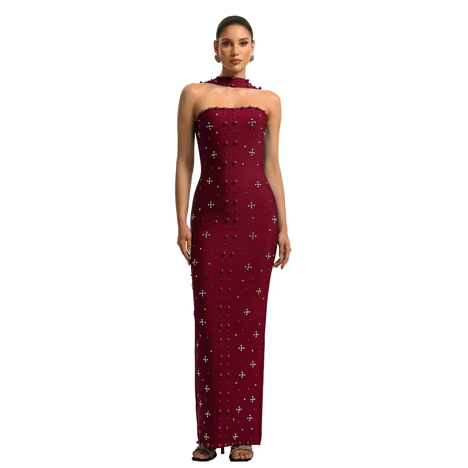 Elegant Embellished Bodycon Strapless Dress for Women