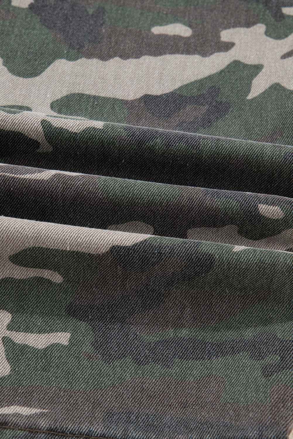 Green Camo Multi Pocket Cargo Wide Leg Jeans