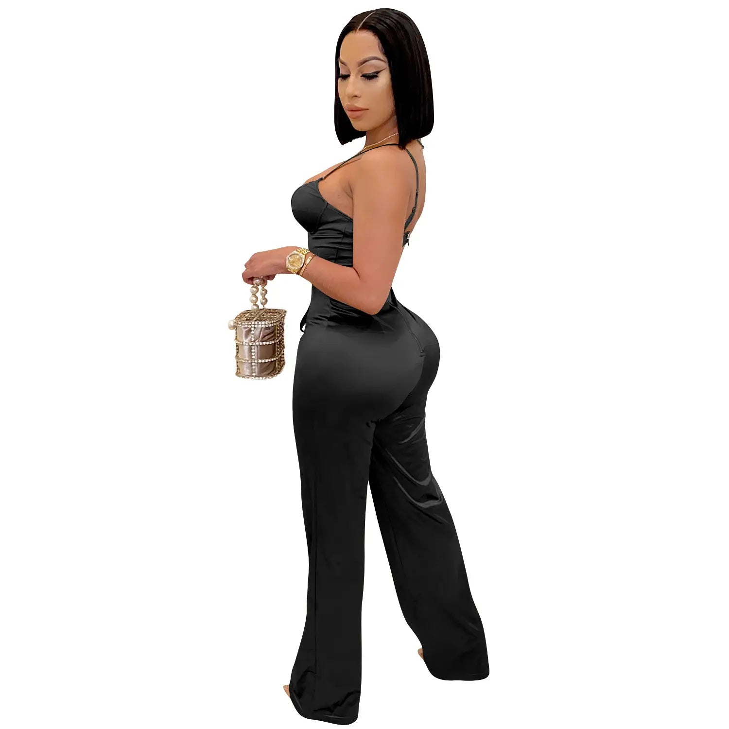 Fashionsexy jumpsuit straight leg pants casual elegant commute