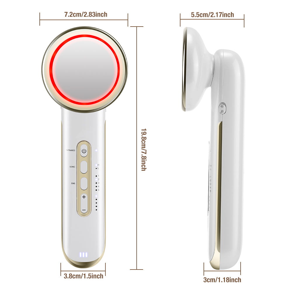 Ems body sculpting device with 5 modes rechargeable far infrared & ultrasonic fat burning slimming beauty instrument