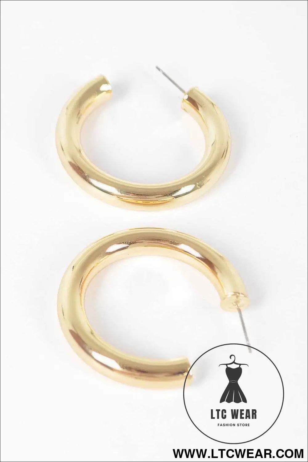 4cm Metal Pipe Hoop Earring