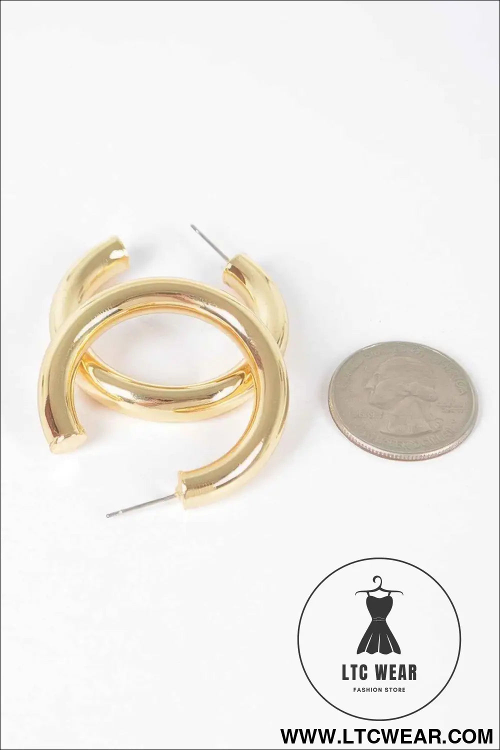 4cm Metal Pipe Hoop Earring