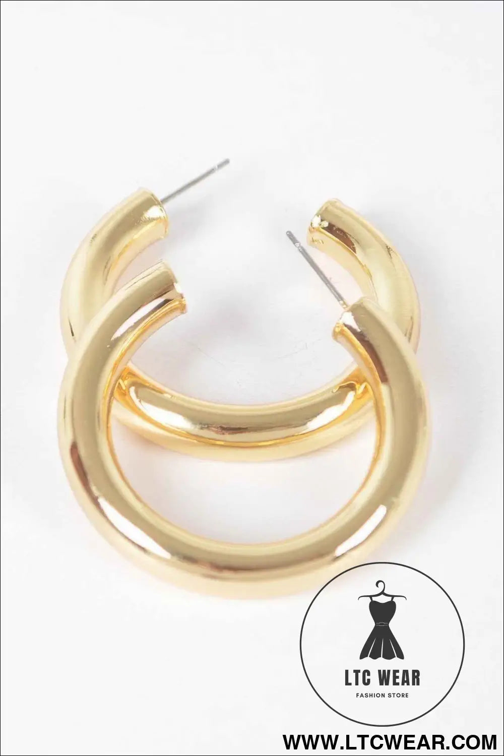 4cm Metal Pipe Hoop Earring