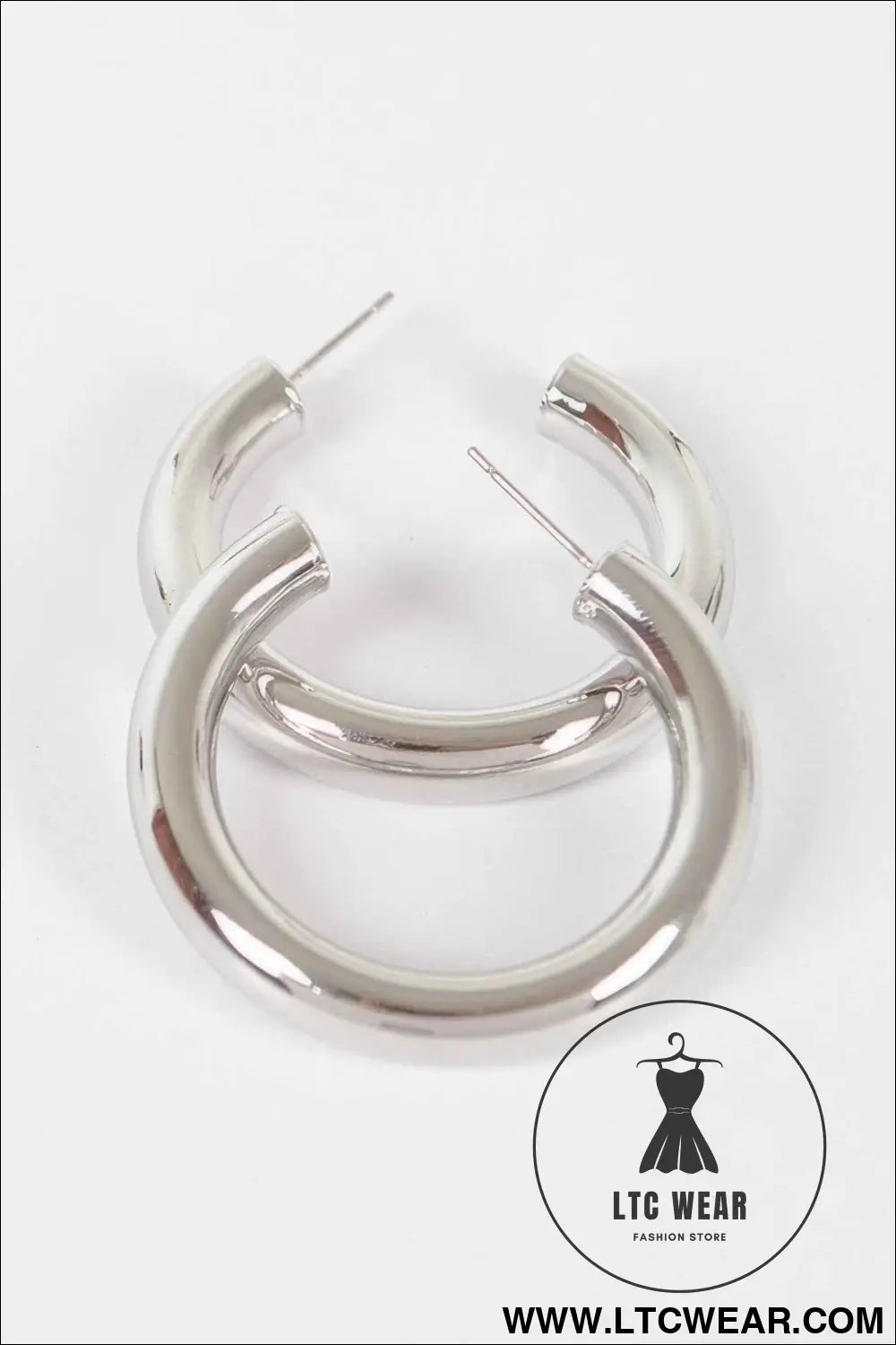 4cm Metal Pipe Hoop Earring