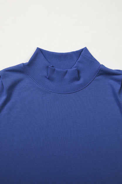 Yellow Solid Color High Neck Cap Sleeve Loose Top