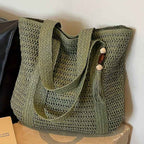 Chic Woven Fringe Tote Large Versatile Shoulder Bag for Summer