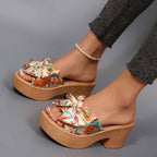 Chunky Wedge Summer Sandals Fashionable High Heel Slides