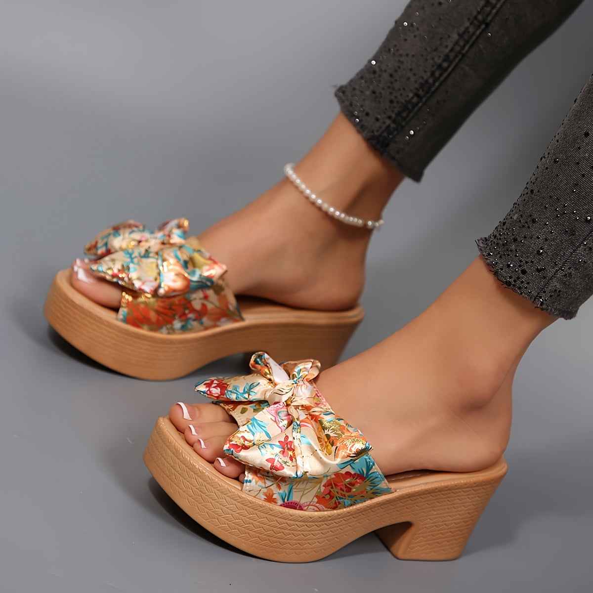 Chunky Wedge Summer Sandals Fashionable High Heel Slides