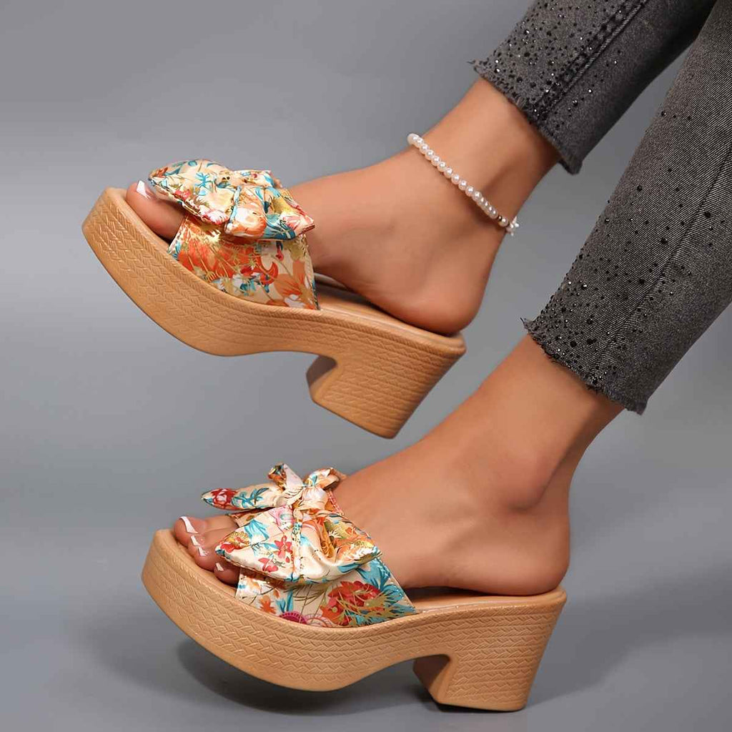 Chunky Wedge Summer Sandals Fashionable High Heel Slides
