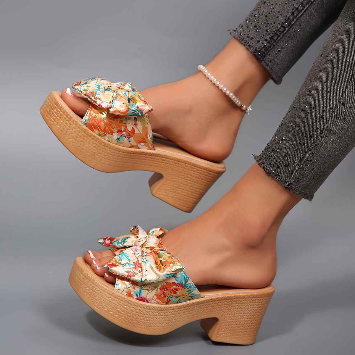 Chunky Wedge Summer Sandals Fashionable High Heel Slides