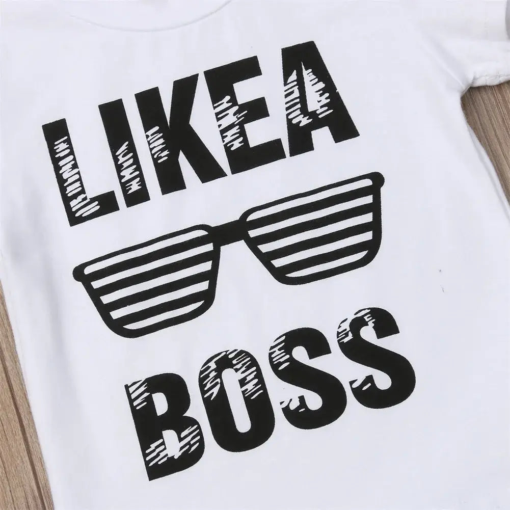 Newborn infant toddler baby boy clothes set kids boys cute short sleeve t-shirt top + pants outfits clothing set