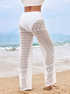 Chic High Waist Crochet Beach Pants for Effortless Style