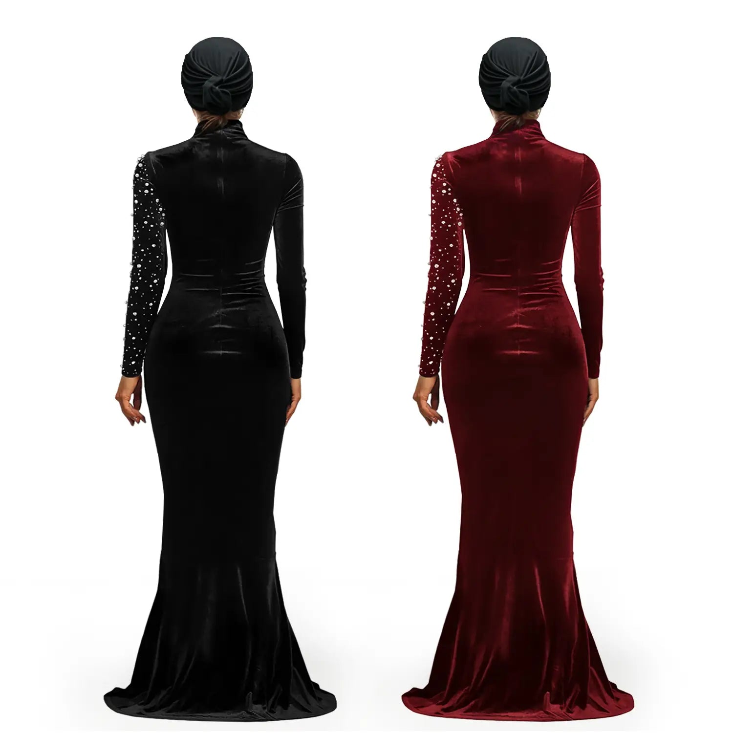 Elegant Velvet Embellished Dress for Women Fashionable  Chic Cocktail Dress