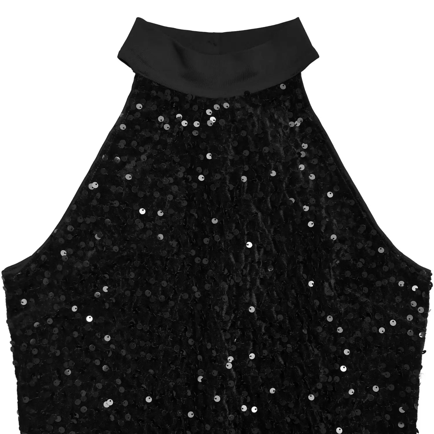 Fashion women’s sexy fitted sequin velvet split dress