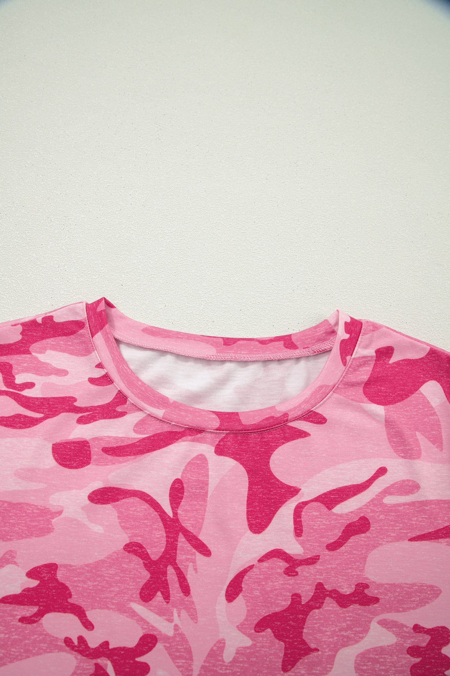 Green Camo Print Crew Neck Short Sleeve Tee