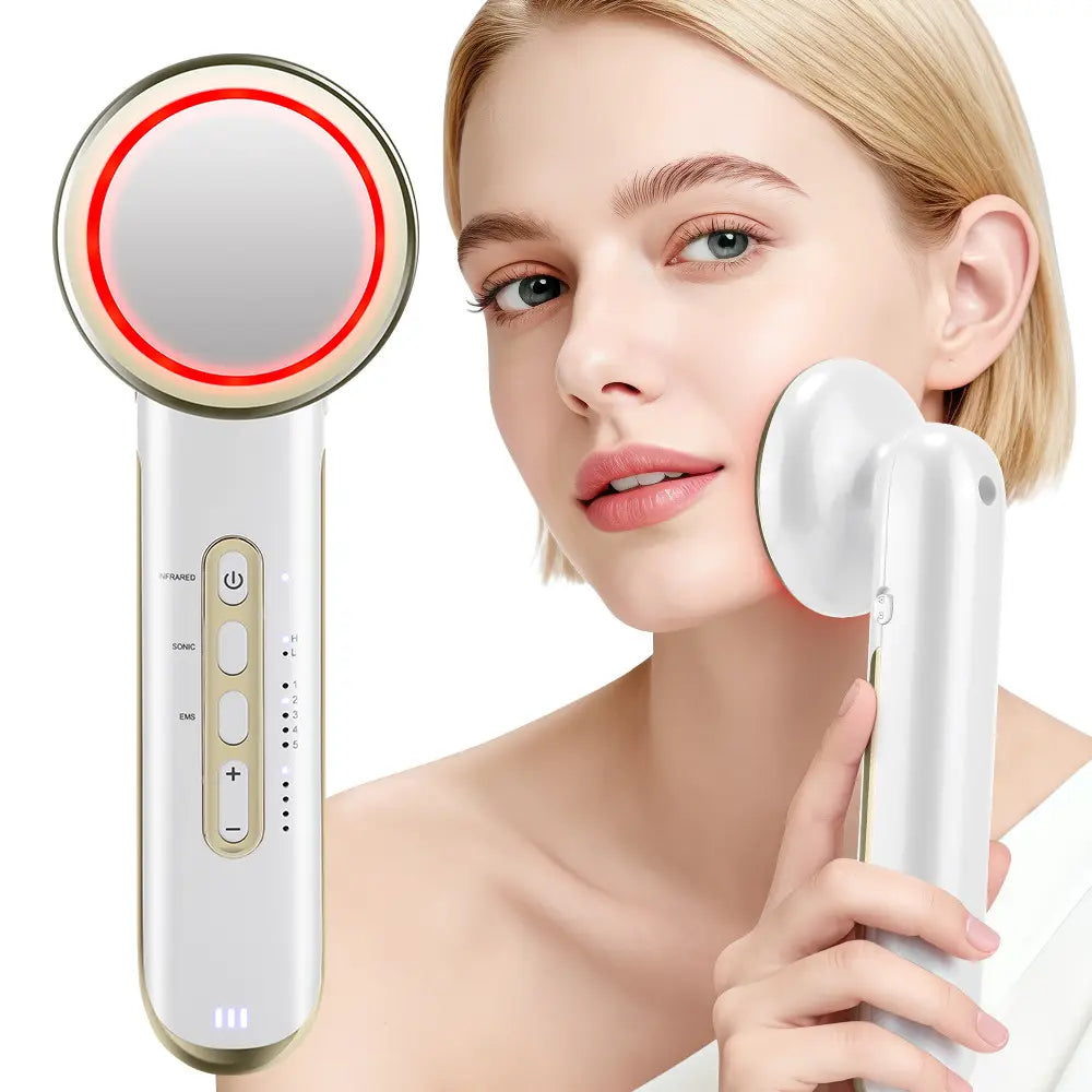 Ems body sculpting device with 5 modes rechargeable far infrared & ultrasonic fat burning slimming beauty instrument