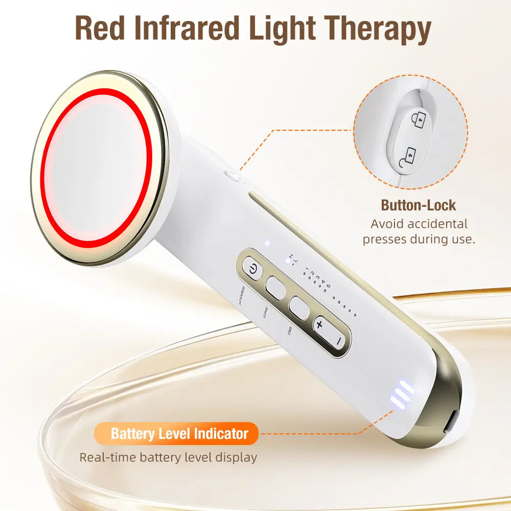 Ems body sculpting device with 5 modes rechargeable far infrared & ultrasonic fat burning slimming beauty instrument