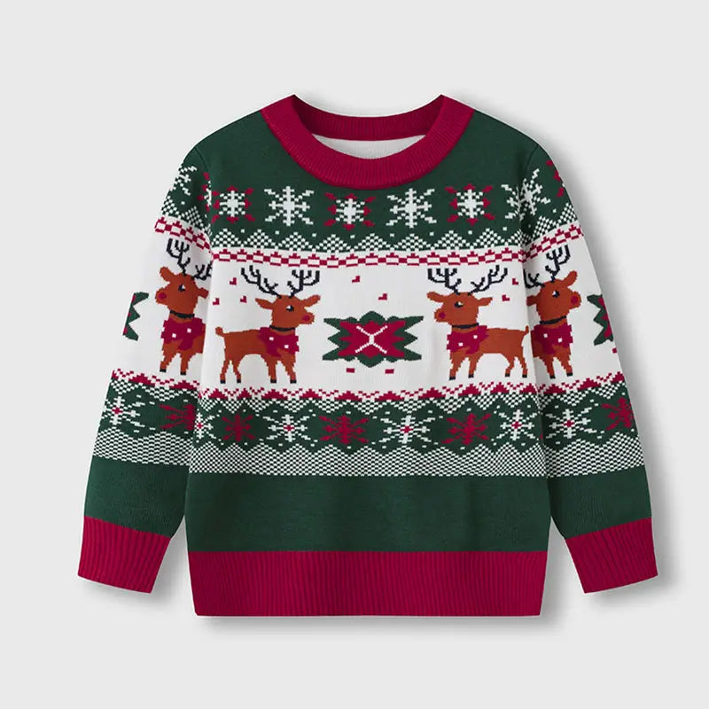 Cartoon deer sweater baby base pullover knitted sweater