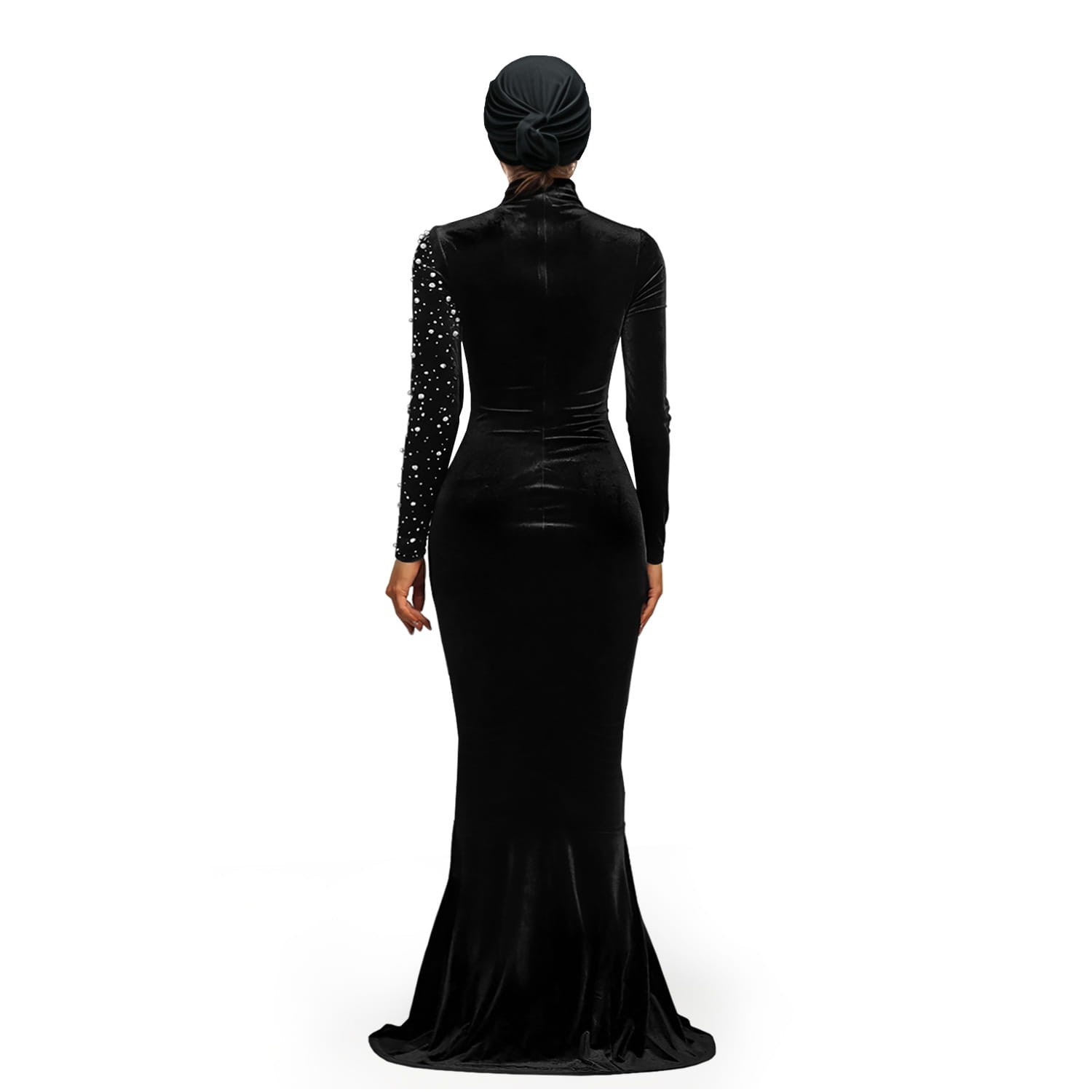 Elegant Velvet Embellished Dress for Women Fashionable  Chic Cocktail Dress