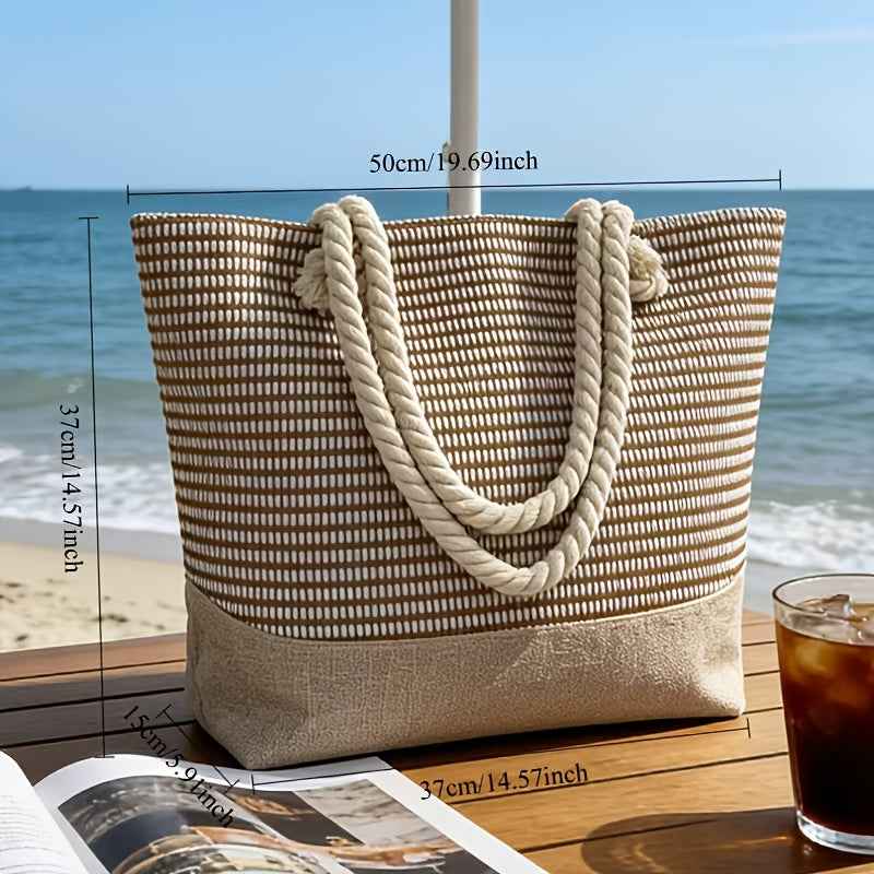 Chic Woven Straw Tote Large Versatile Beach  Travel Bag