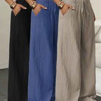 Elegant WideLeg Solid Color Womens Trousers