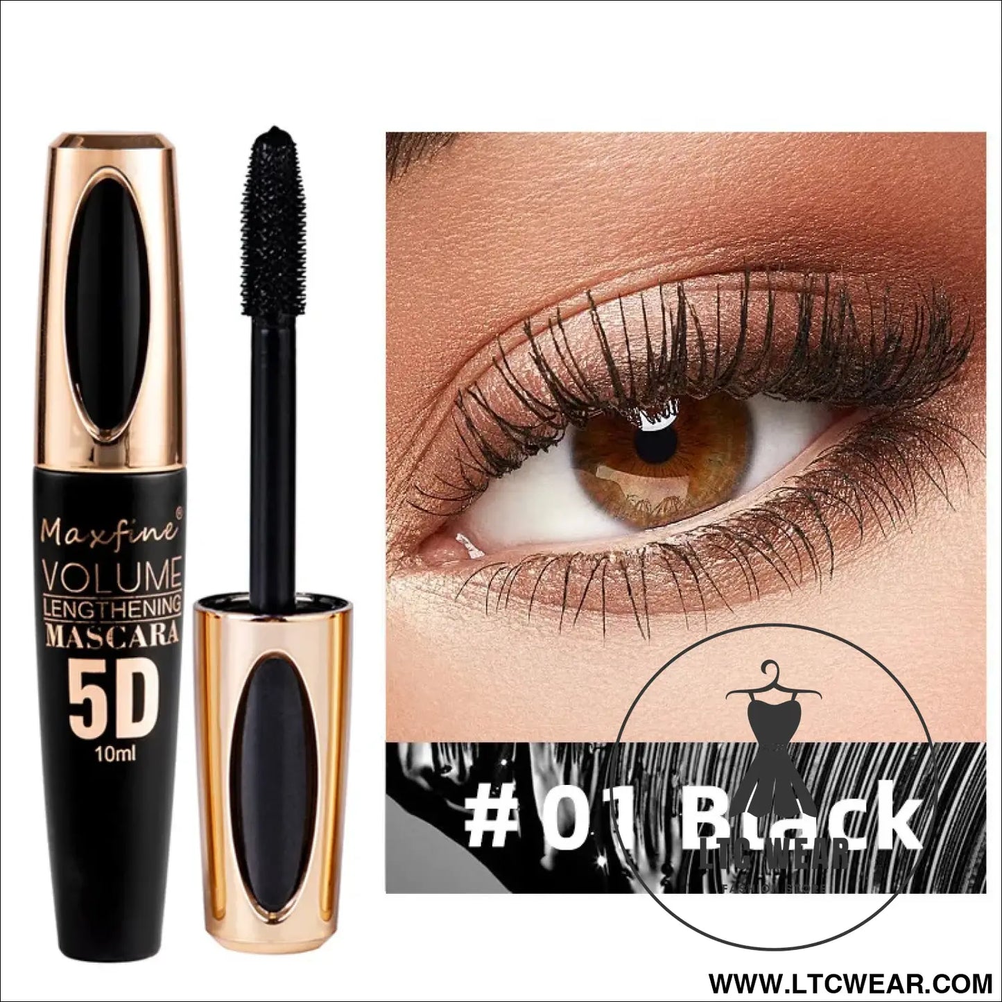 5D Waterproof Eye Black: Smudge-Proof & Curly Perfection - L.T.C Wear Online Fashion Store