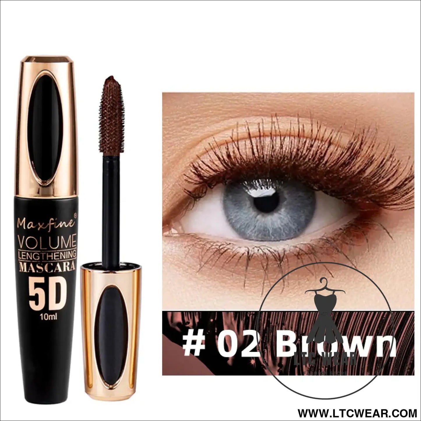 5D Waterproof Eye Black: Smudge-Proof & Curly Perfection - L.T.C Wear Online Fashion Store