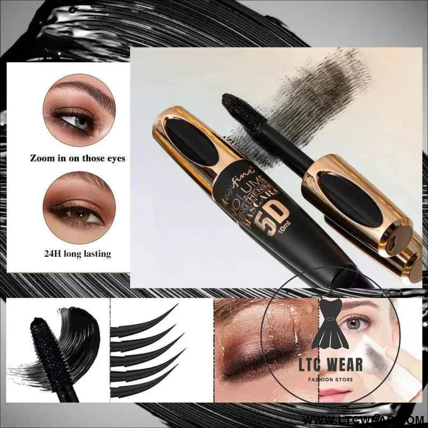 5D Waterproof Eye Black: Smudge-Proof & Curly Perfection