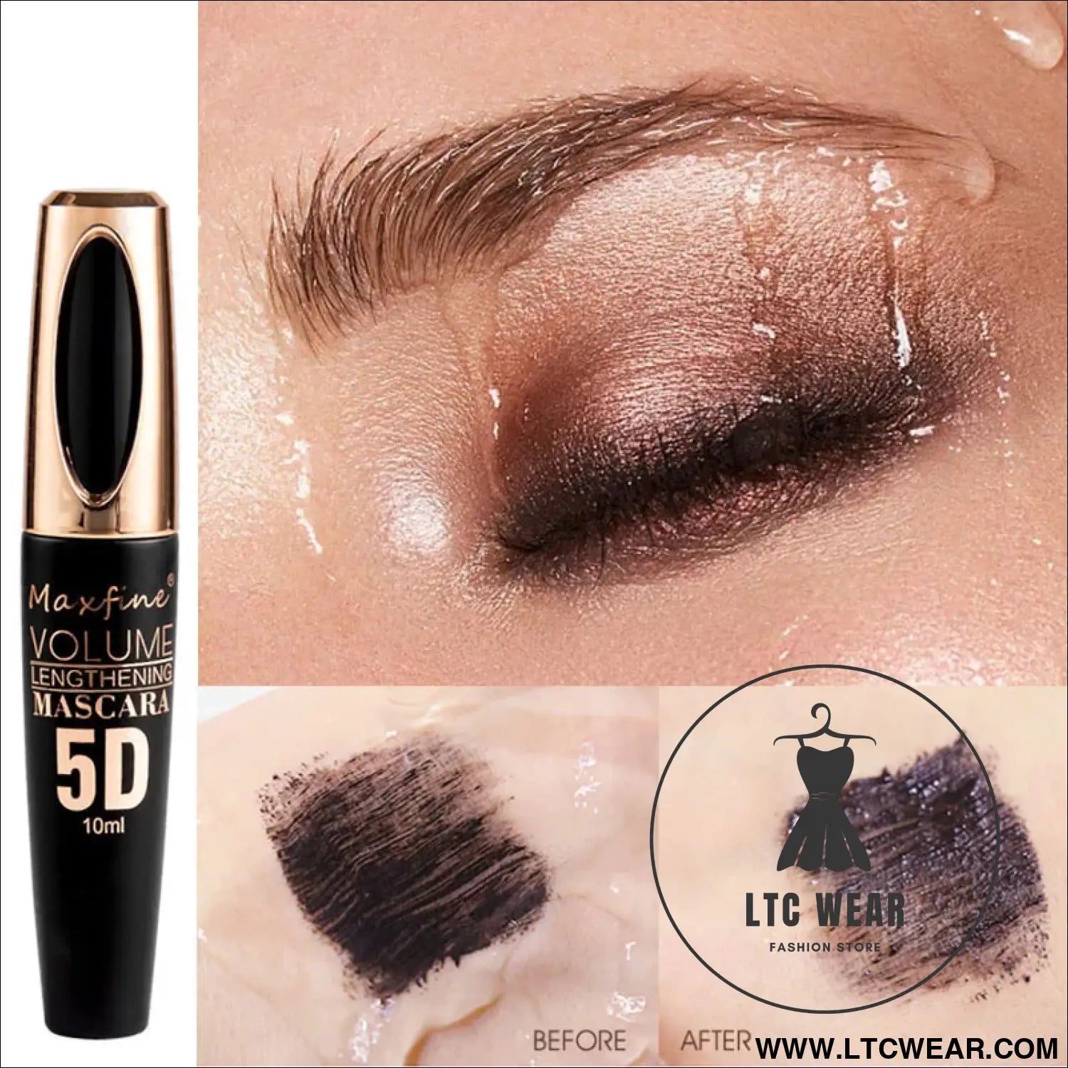 5D Waterproof Eye Black: Smudge-Proof & Curly Perfection - L.T.C Wear Online Fashion Store